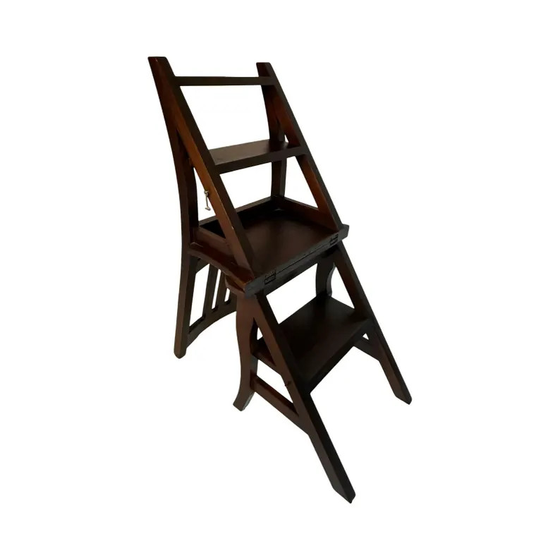 Antique Library stairs / Collapsible chair - French hardwood - Invented by Benjamin Franklin (Fra... | Etsy (US)