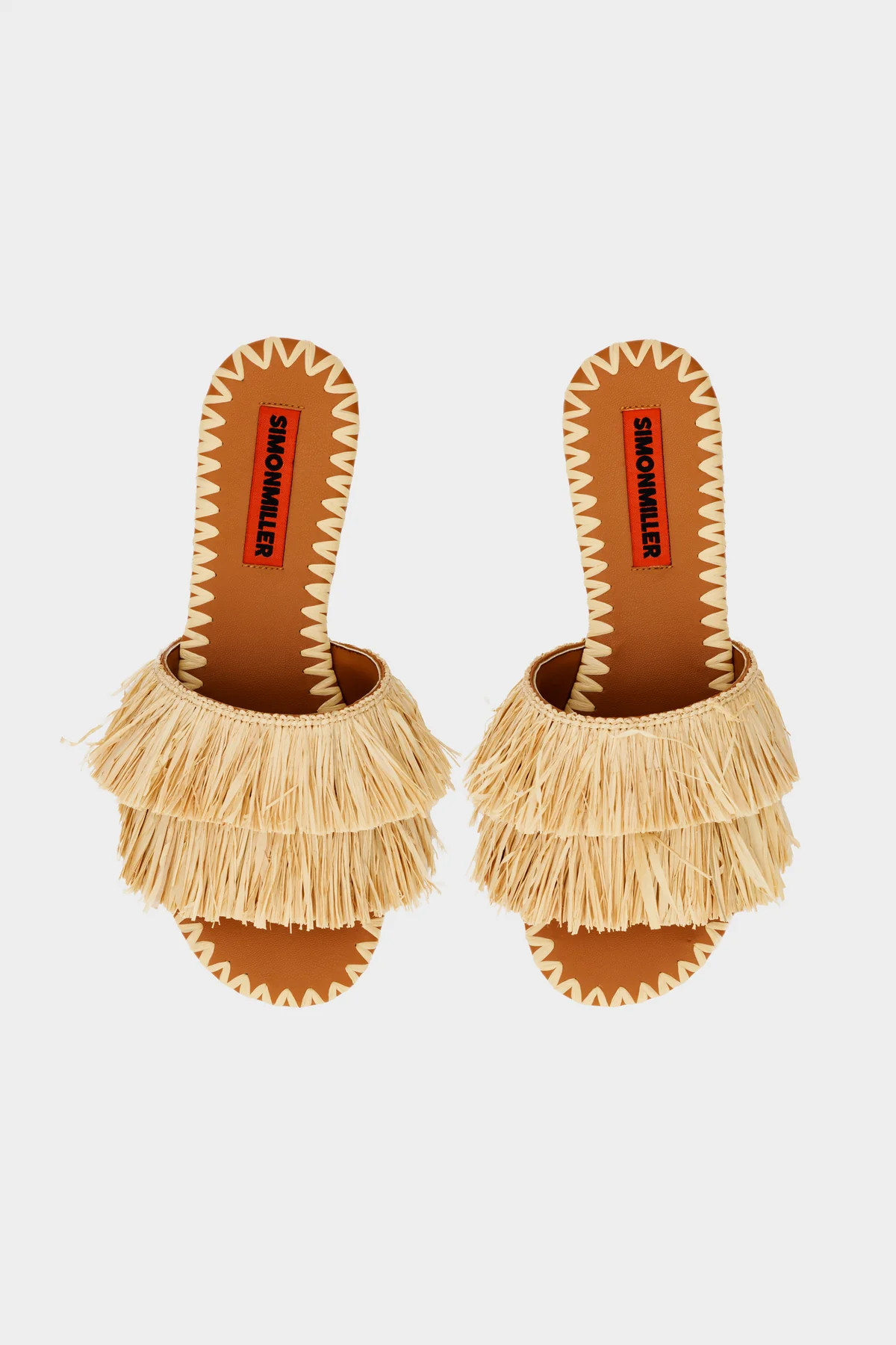 Fringe Raffia Salerno Sandal In Natural | SIMONMILLER | Simon Miller