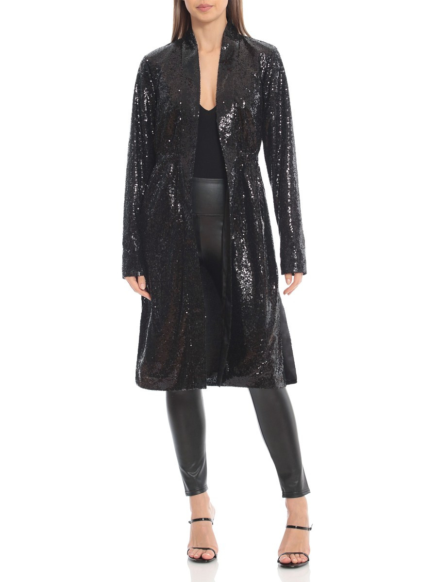 Bagatelle Women's Sequin Duster Cardigan - Black - Size M | Saks Fifth Avenue OFF 5TH
