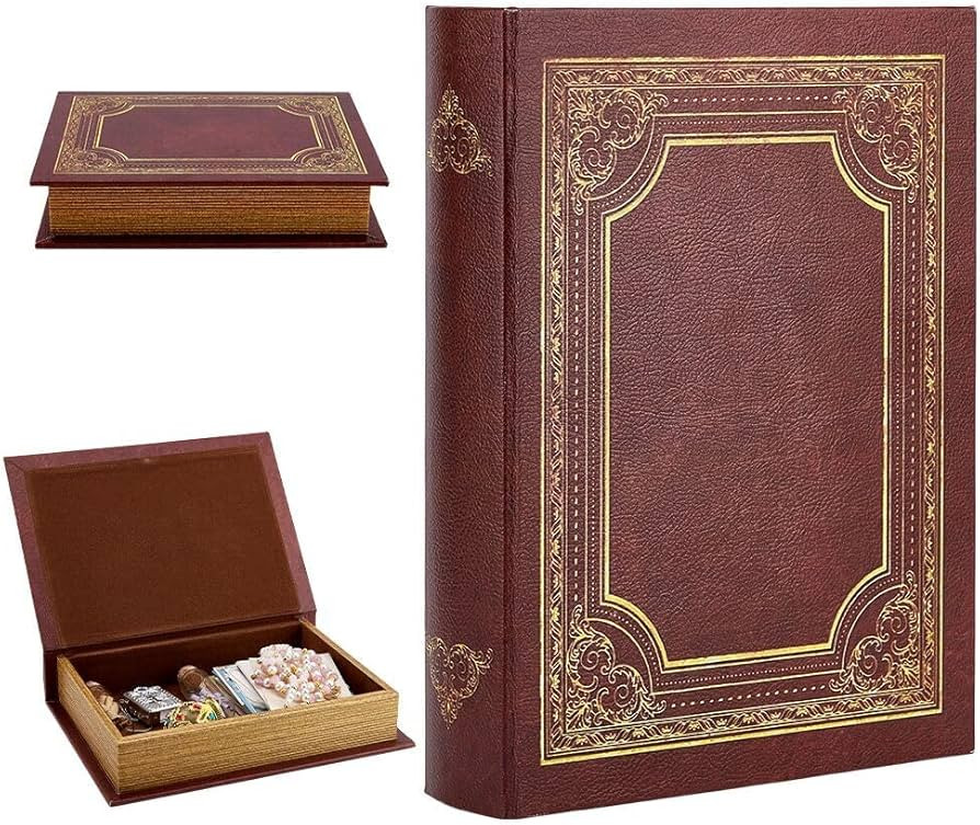 Decorative Book Box, Vintage Storage Book Box Brown Fake Books Boxes, Books Shaped Trinket Storag... | Amazon (US)