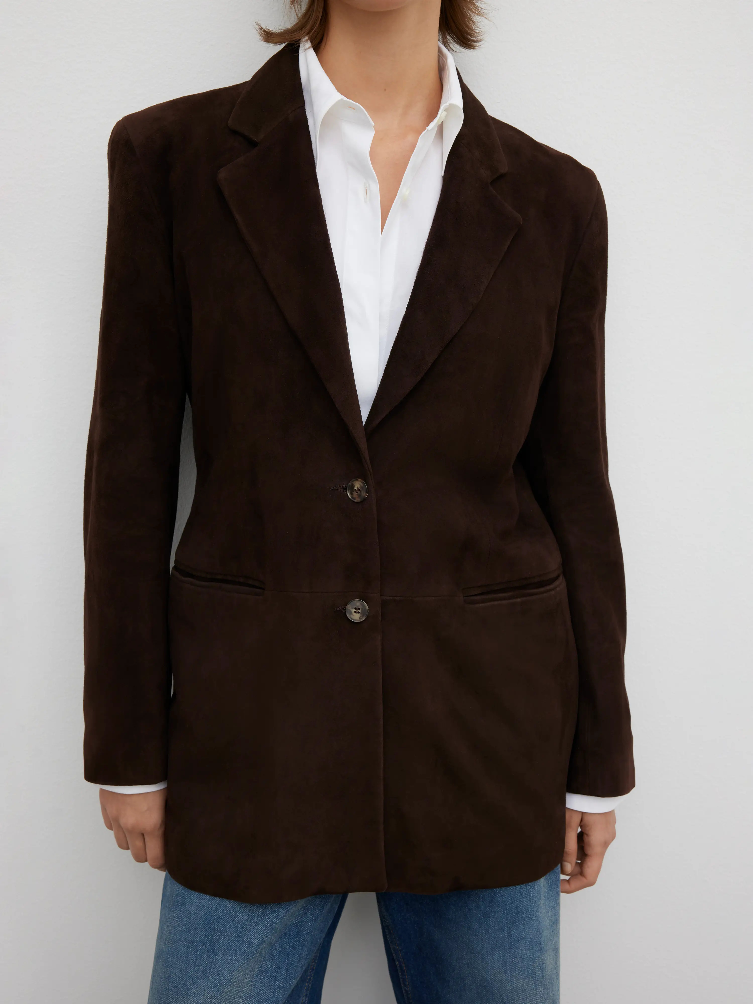 Slim suede blazer | House of Dagmar