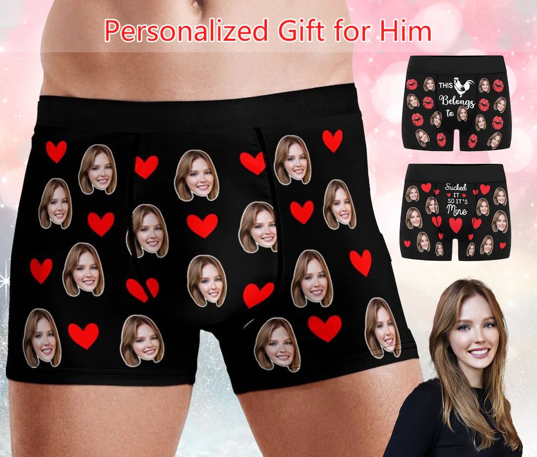 Custom Face Boxer Briefs Personalized Photo Print Underwear Design Funny Boxers with Picture Popu... | Etsy (US)