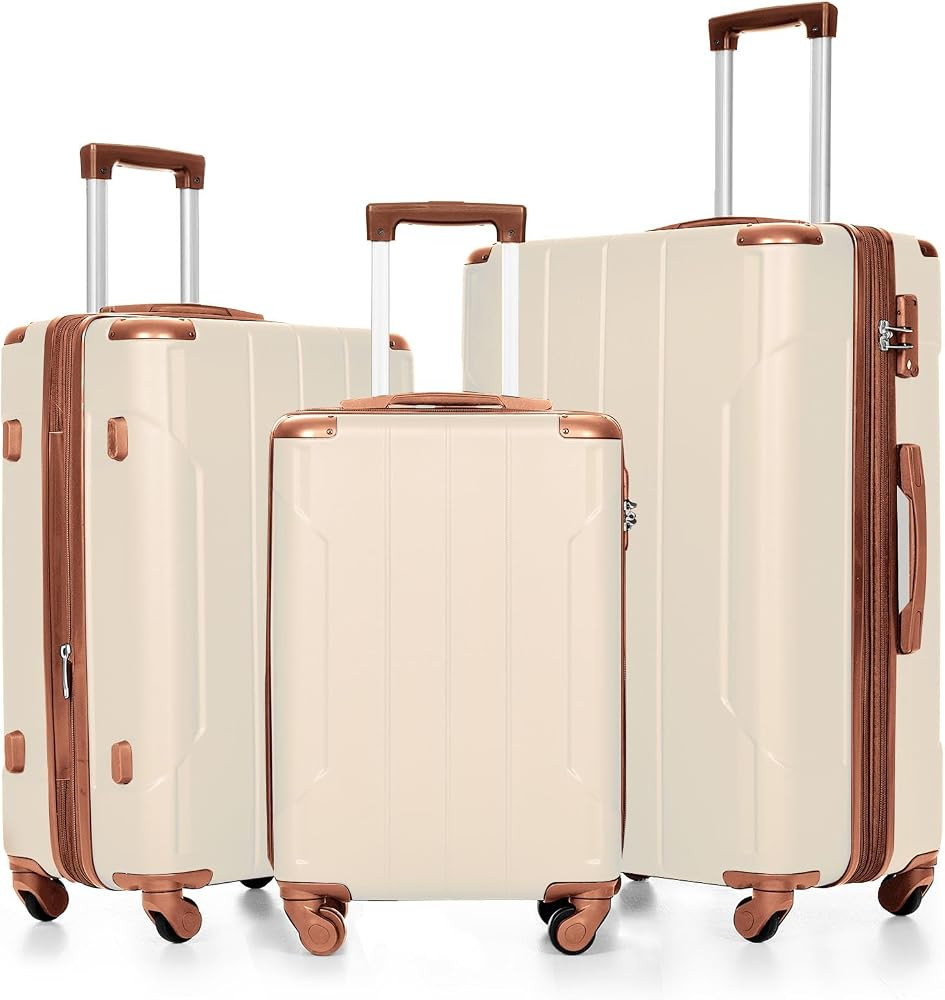 Merax Suitcases With Wheels Hardside Luggage Sets 3 Piece, Expandable And Lightweight, Travel Sui... | Amazon (US)