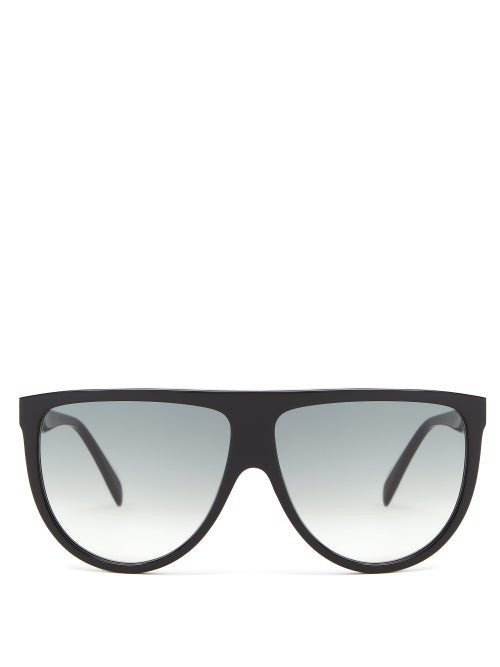 Celine Eyewear - Oversized Flat-top Acetate Sunglasses - Womens - Black | Matches (US)