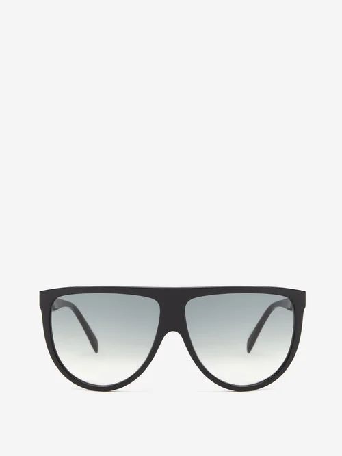 Celine Eyewear - Oversized Flat-top Acetate Sunglasses - Womens - Black | Matches (US)