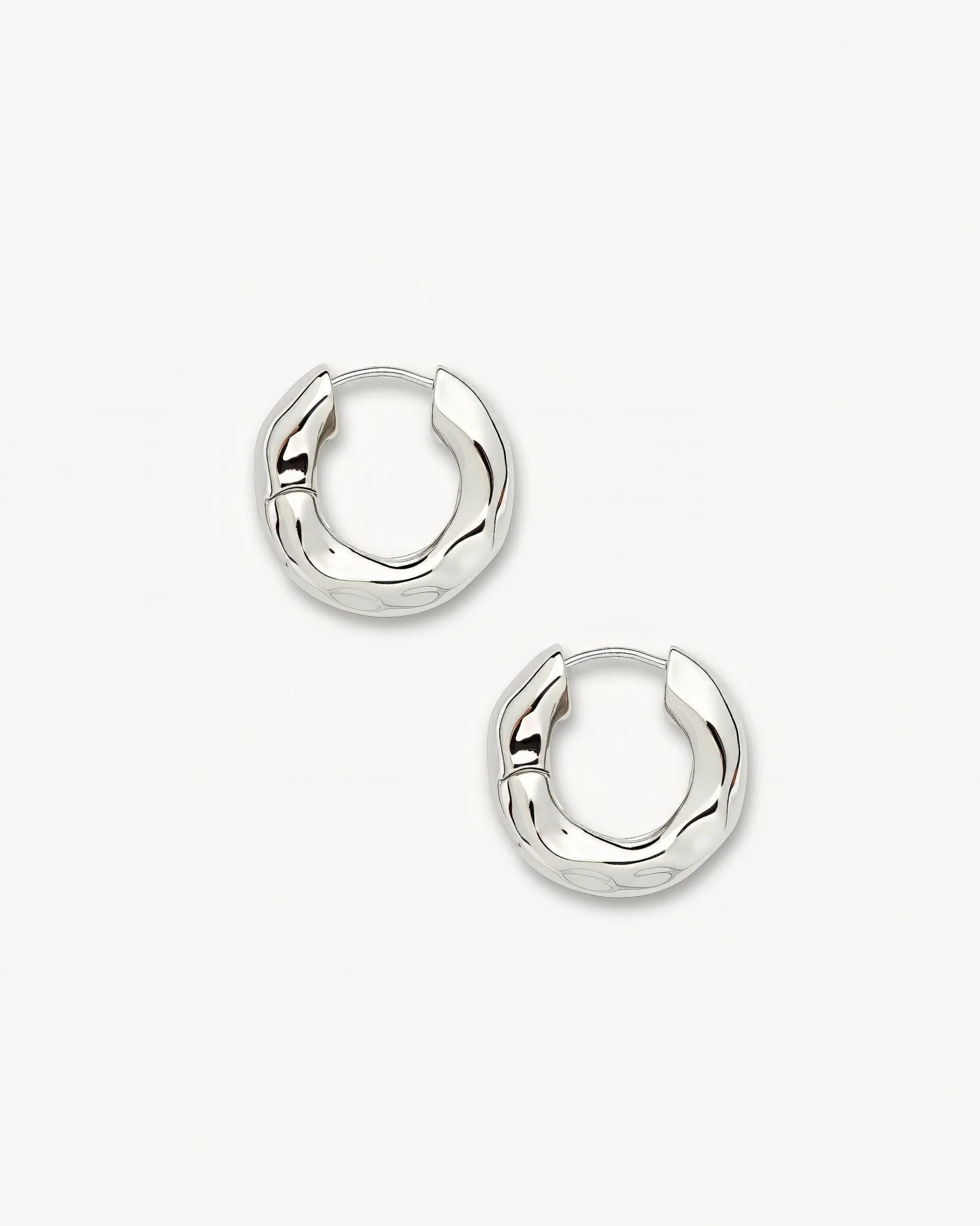 Wavy Chunky Hoops in Silver | Machete