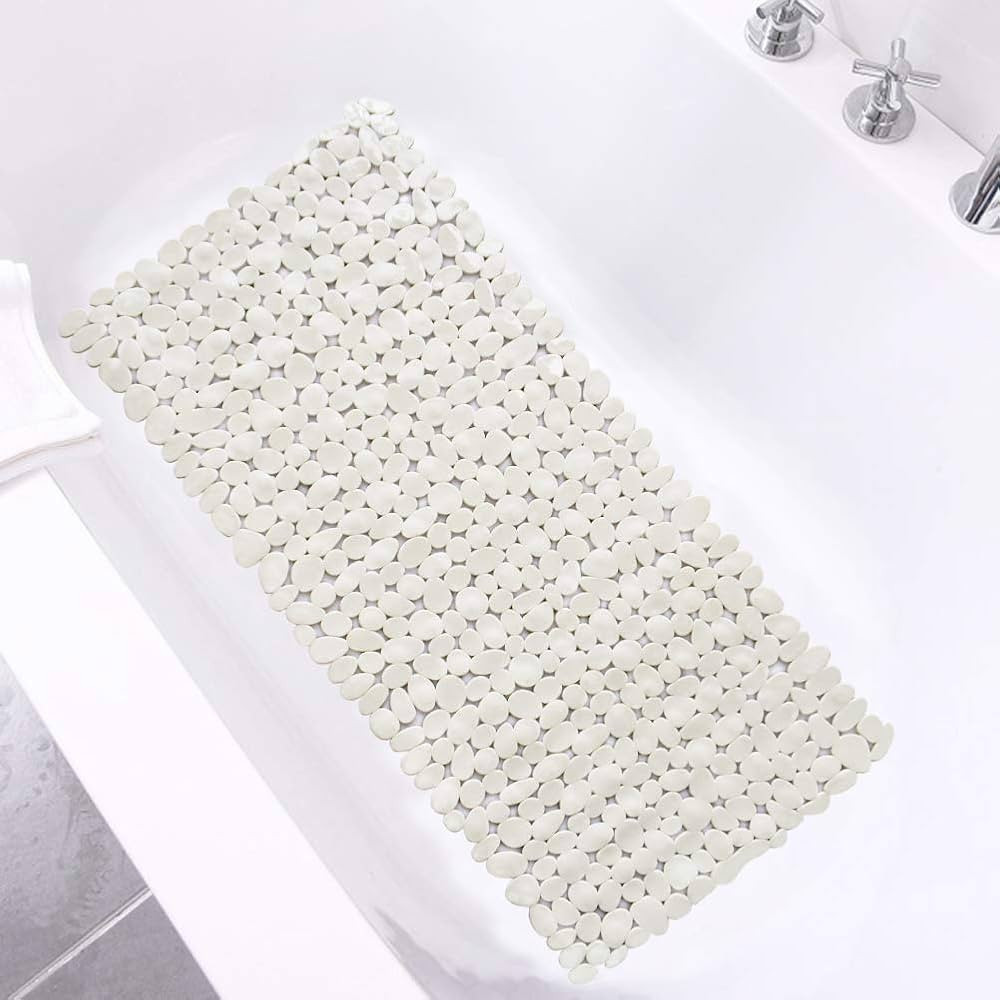 SONGZIMING Bathtub Mat Non Slip Pebble Bath Shower Mat with Drain Holes, Suction Cups Mat for Tub... | Amazon (US)