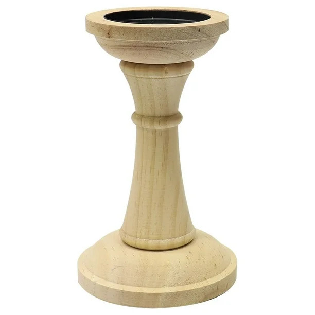 Better Homes & Garden 8" Large Pine Wood Stand Candle Holder | Walmart (US)