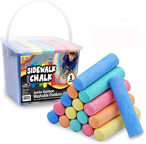 20 PCS Jumbo Washable Outdoor Bulk Chalk Non-Toxic Sidewalk Chalks Set for Art Play, Painting on Cha | Amazon (US)
