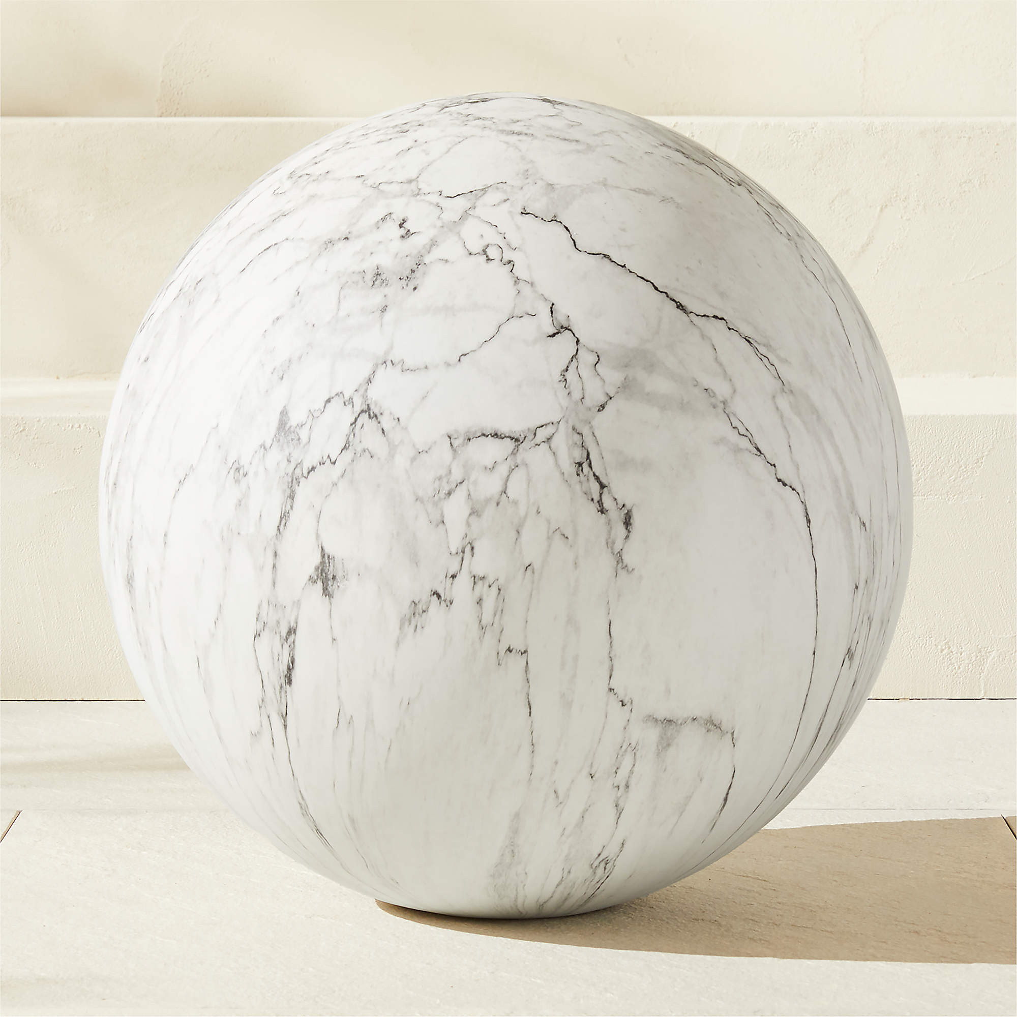 Playa White Faux Marble Indoor/Outdoor Ball Extra Large + Reviews | CB2 | CB2
