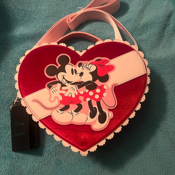Disney Red and White Mickey and Minnie Heart Bag | Poshmark
