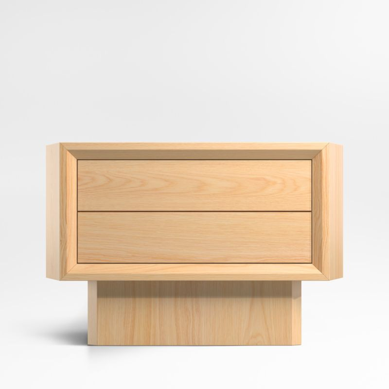 Gather Natural Oak Wood Charging Nightstand + Reviews | Crate & Barrel | Crate & Barrel