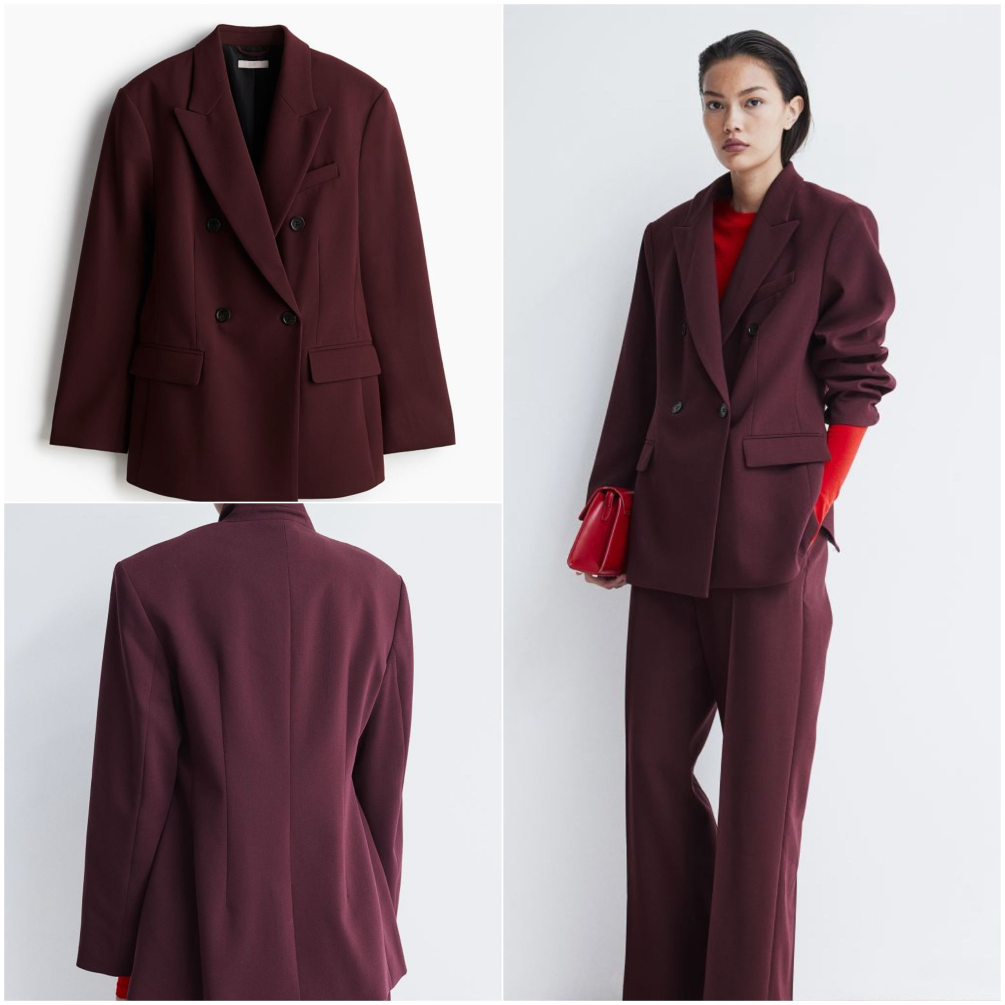 Burgundy suit #blazerset