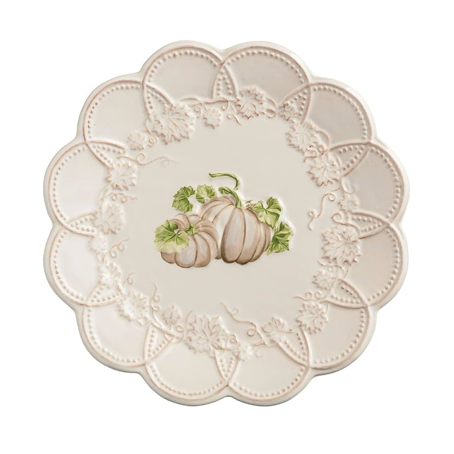 Mud Pie Thanksgiving White Pumpkins Salad Plate | Amazon (US)
