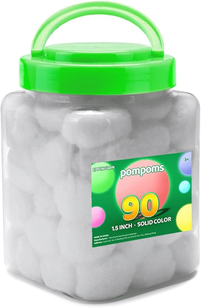 Eppingwin 90PCS White Pom Poms,1.5 Inch Soft Pompoms for Crafts,4CM Big Pom Pom for Arts & Crafts... | Amazon (US)