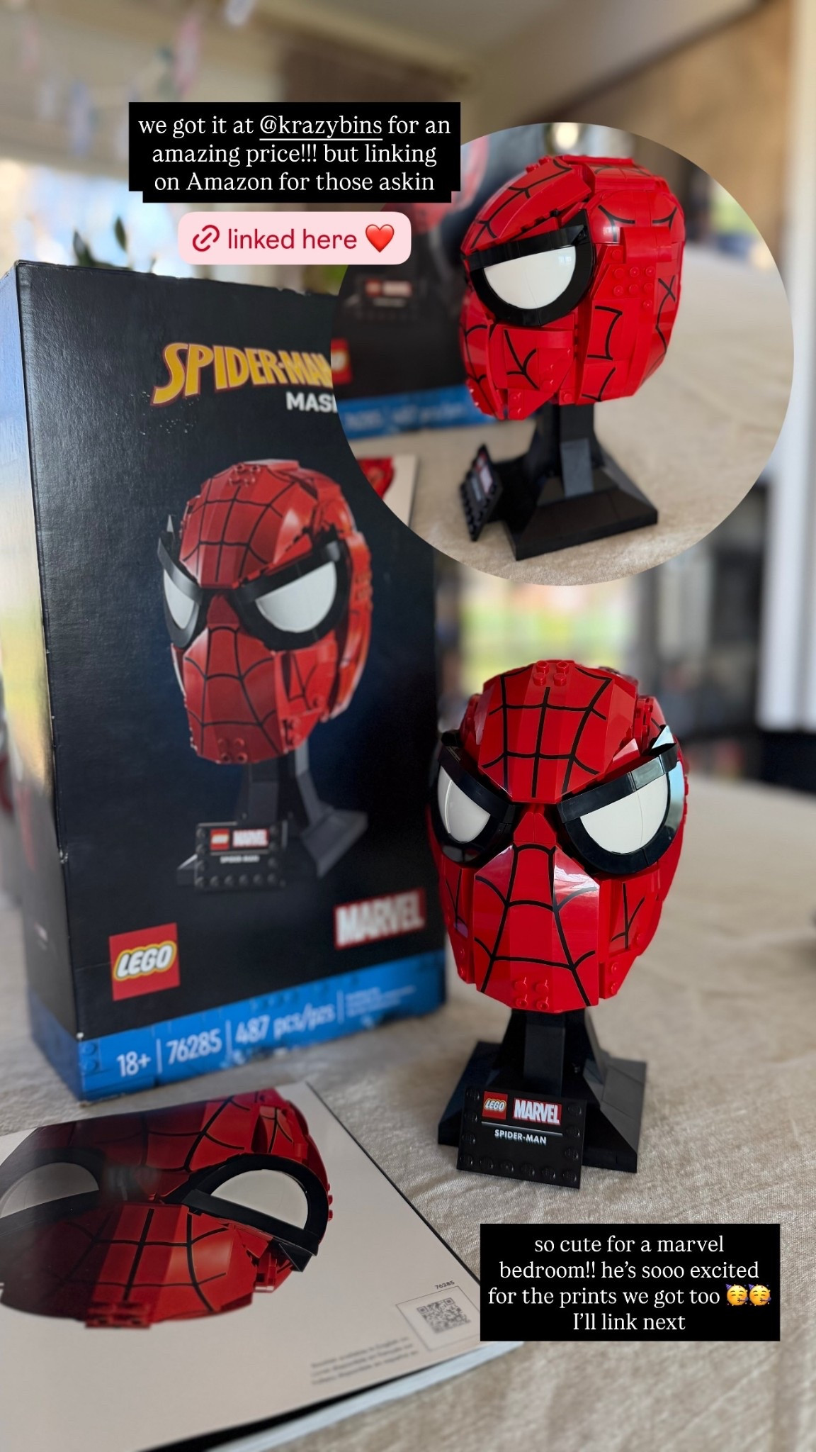 so cute for a marvel bedroom!! he’s sooo excited for the prints we got too 🥳🥳 I’ll link next we got it at @krazybins for an amazing price!!! but linking on Amazon for those askin