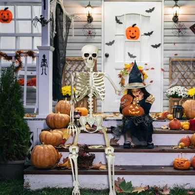 5.4ft Halloween Skeleton, Halloween Life Size Full Body Skeleton | Wayfair North America
