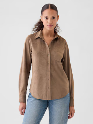 Vegan Suede Classic Shirt | Gap (US)