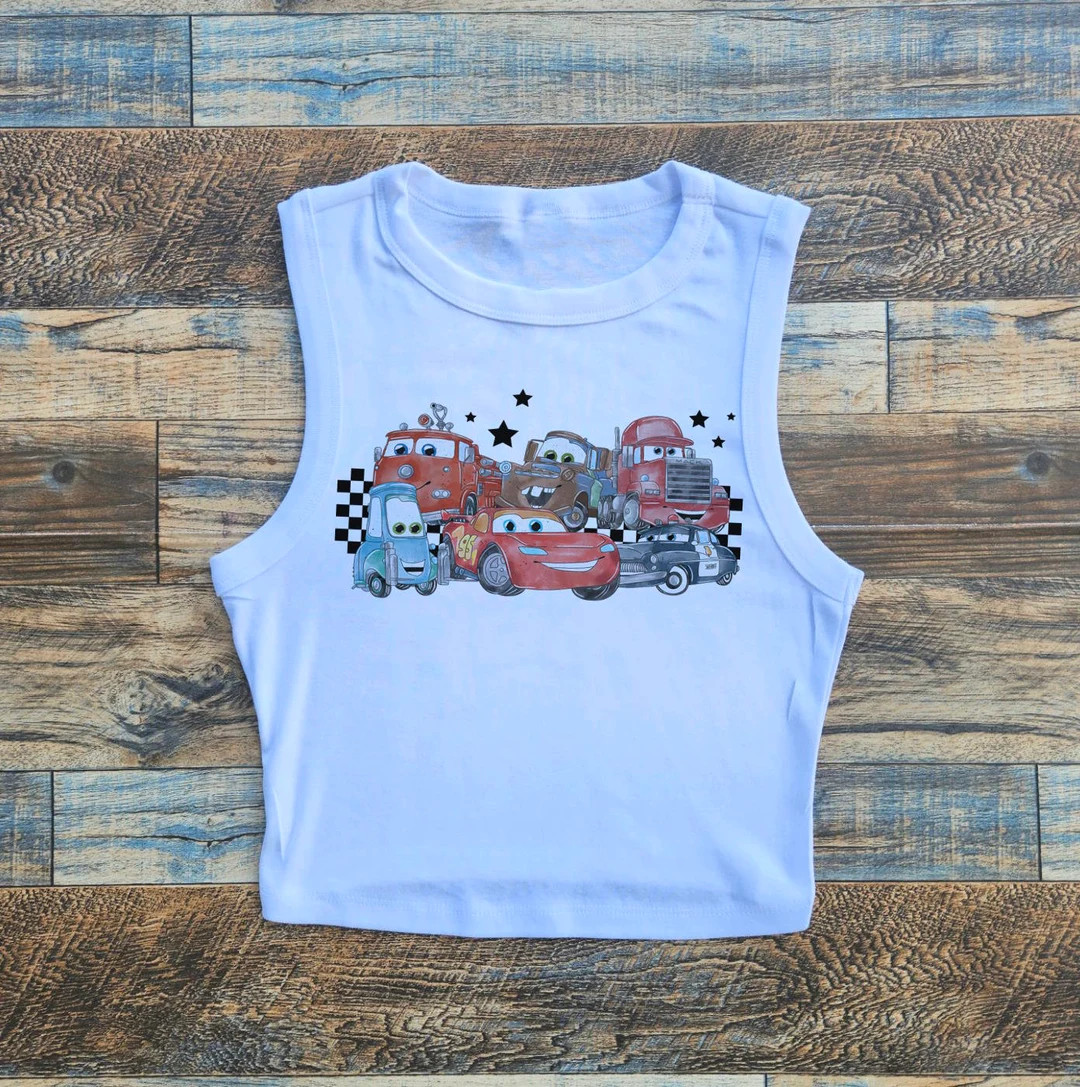 Cars Crop Tank Top, Cars Movie Crop, Lighting Mcqueen Crop Top, Cars Disney Movie Shirt - Etsy | Etsy (US)