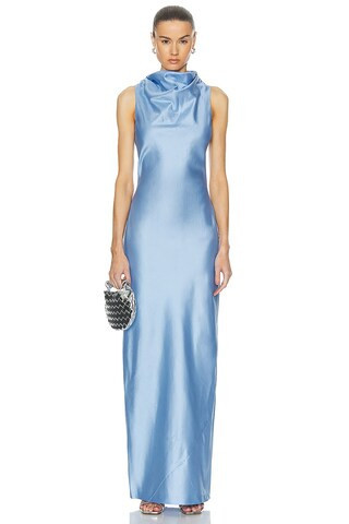 Staud Rochelle Dress in Baby Blue | FWRD 