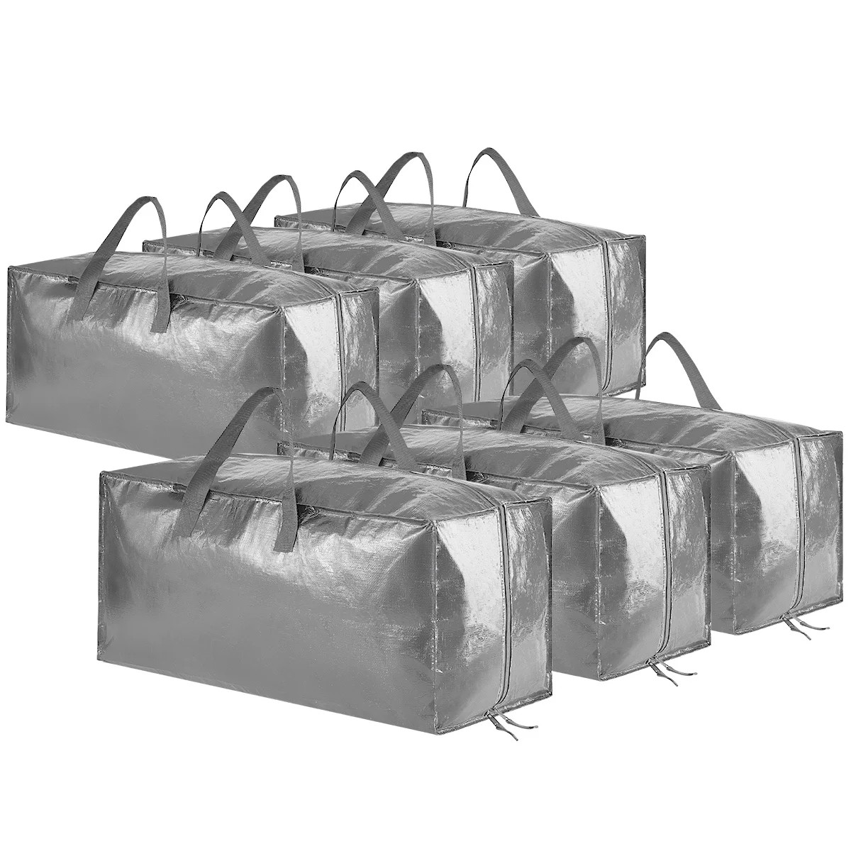 6-Pack Heavy Duty Moving Bags, Large Storage Totes with Backpack Straps, Reinforced Handles and Z... | Wayfair North America