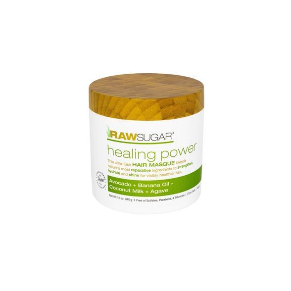 Raw Sugar Healing Power Hair Masque Avocado Oil + Banana + Coconut Milk + Agave - 12oz | Target