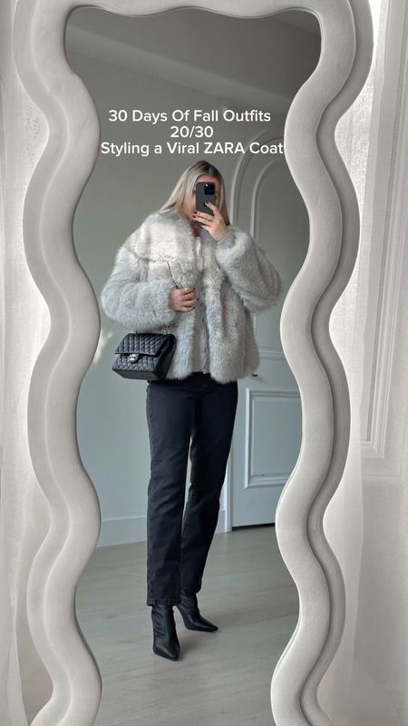 Styling a viral Zara coat (linked in my IG @kristinakacheeva highlight Fall 20/30) linking similar coats here #fur #furcoat #furjacket #winteroutfit #falloutfit #jeans 

#LTKSeasonal #LTKCyberWeek #LTKfindsunder50