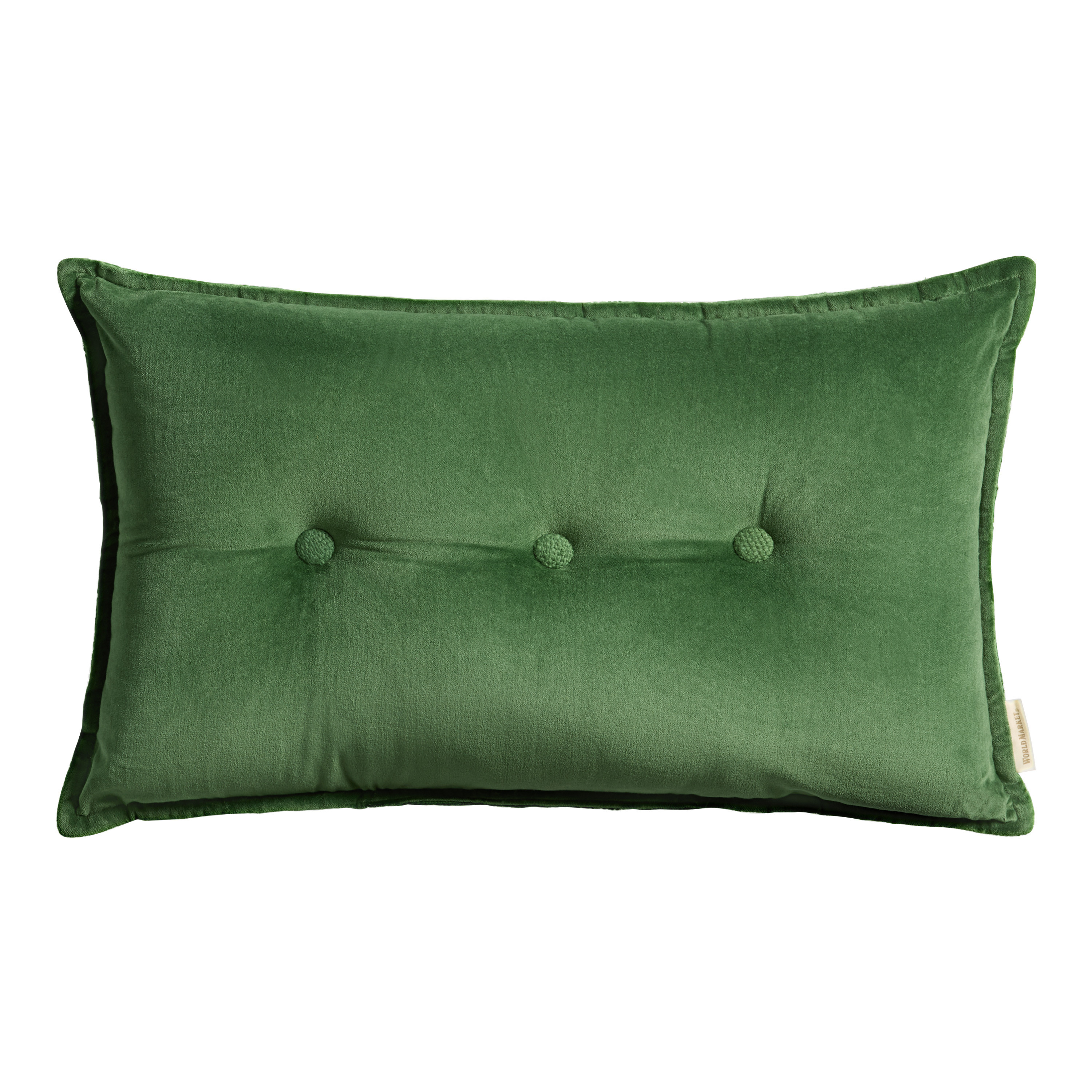 Velvet Button Tufted Lumbar Pillow | World Market