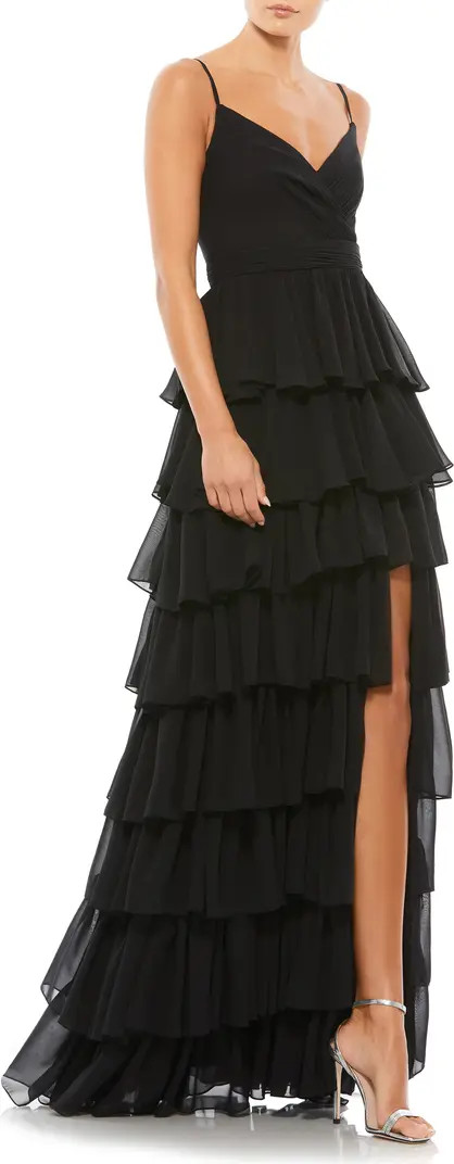 Tiered Ruffle Empire Waist Chiffon Gown | Nordstrom