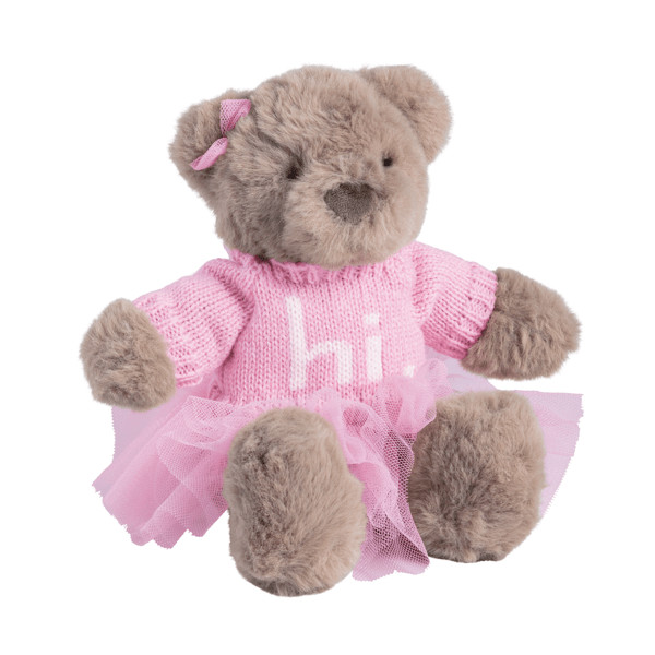 Plush Hi Baby Pink Bear | Mud Pie