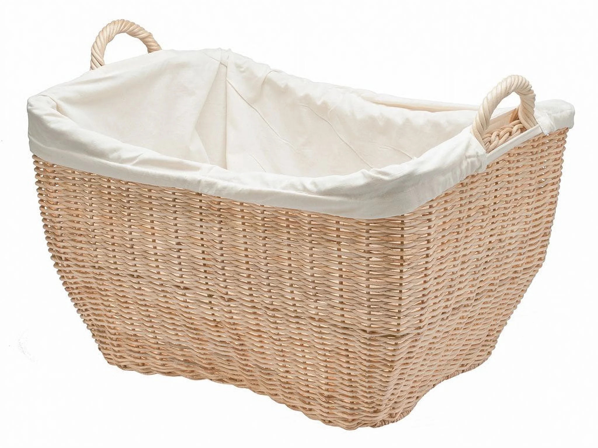 Kouboo Wicker Laundry Basket with Handles and Liner, Woven Basket for Clothes, Blanket Storage fo... | Walmart (US)