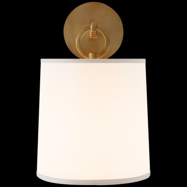 French Cuff Wall Sconce, 1-Light, Soft Brass, Silk Shade, 14"H (BBL 2035SB-S 2G03N) | Lighting Reimagined