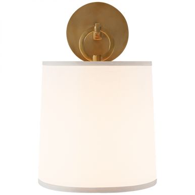 French Cuff Wall Sconce, 1-Light, Soft Brass, Silk Shade, 14"H (BBL 2035SB-S 2G03N) | Lighting Reimagined