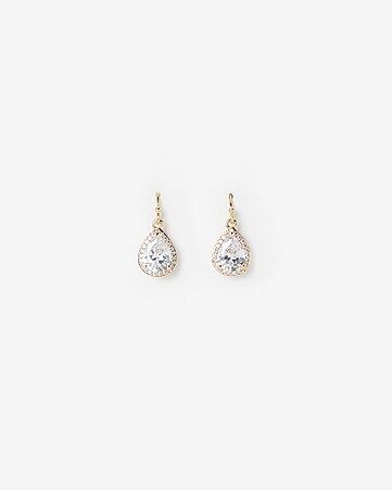 Cubic Zirconia Halo Teardrop Earrings | Express