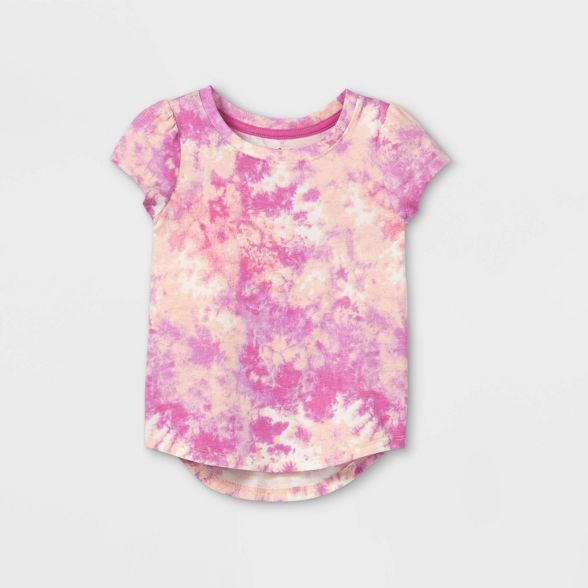 Toddler Girls&#39; Tie-Dye Short Sleeve T-Shirt - Cat &#38; Jack&#8482; Pink 12M | Target