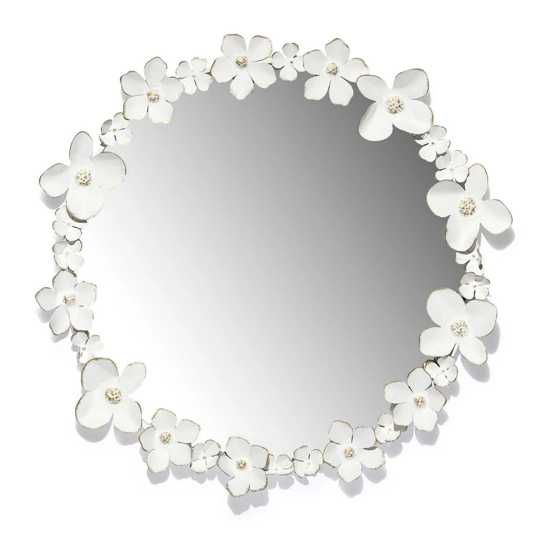 Flowers in the Round Hand Crafted Wall Mirror | The Well Appointed House, LLC