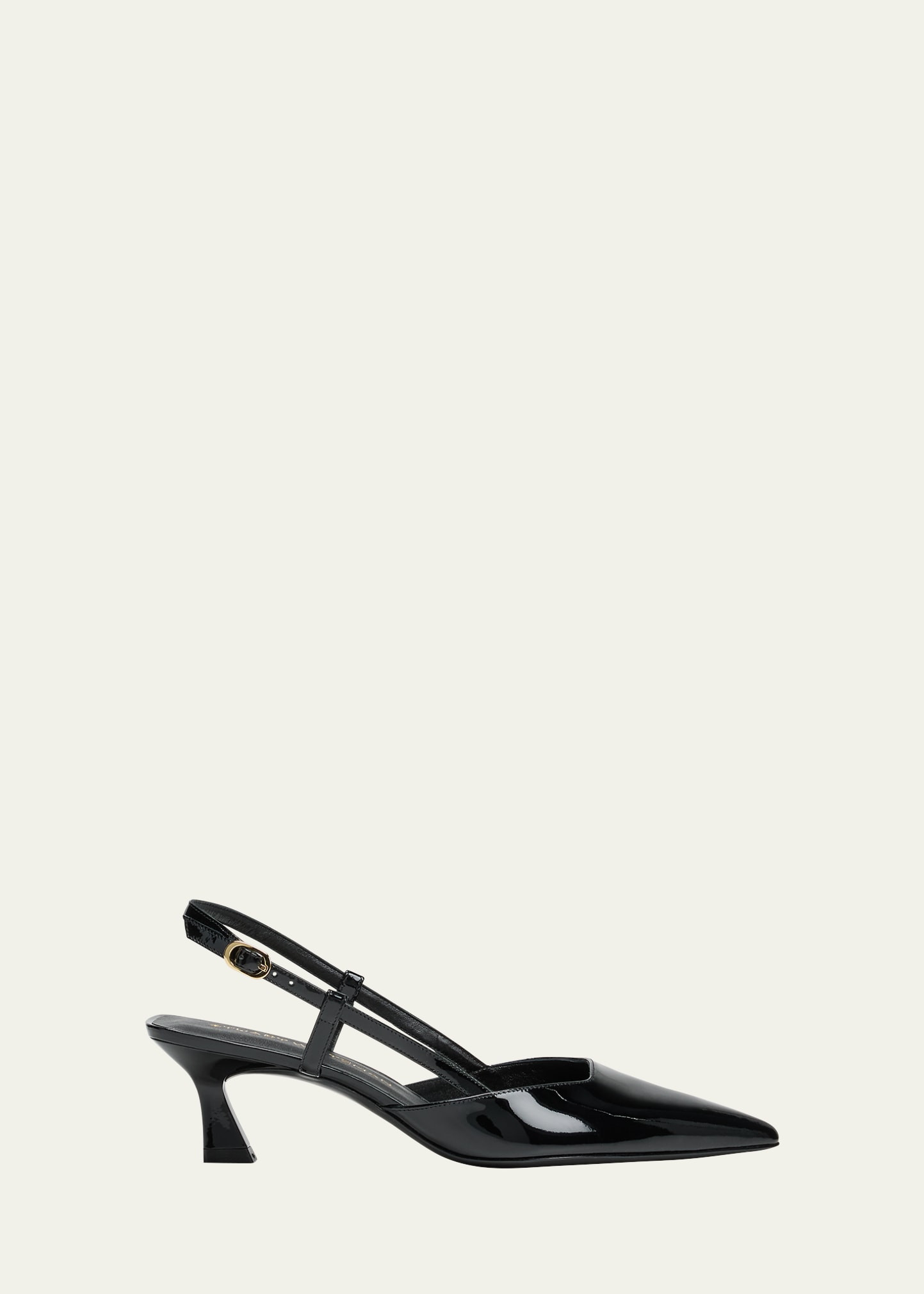Stuart Weitzman Vinnie Patent Kitten Slingback Pumps | Bergdorf Goodman