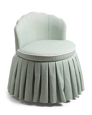 28in Swivel Vanity Chair With Under Seat Storage And Ruffle Skirt | Marshalls