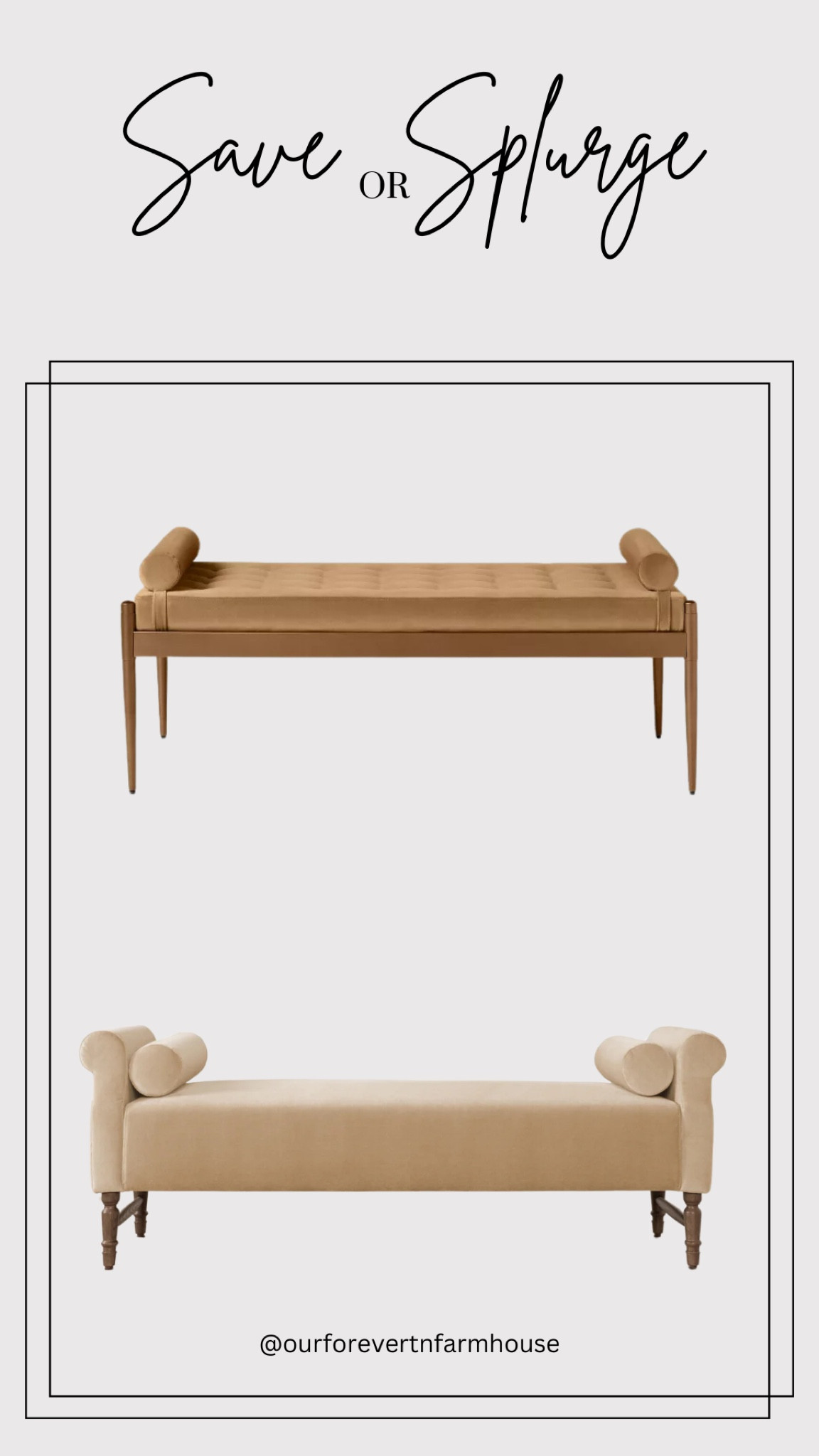 Save versus splurge on this upholstered bench. Which do you like better?

#LTKHome