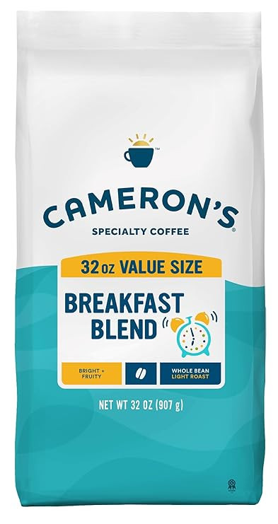 Cameron's Coffee Roasted Premium Whole Bean Coffee, Breakfast Blend, 32 Ounce (Pack of 1) | Amazon (US)
