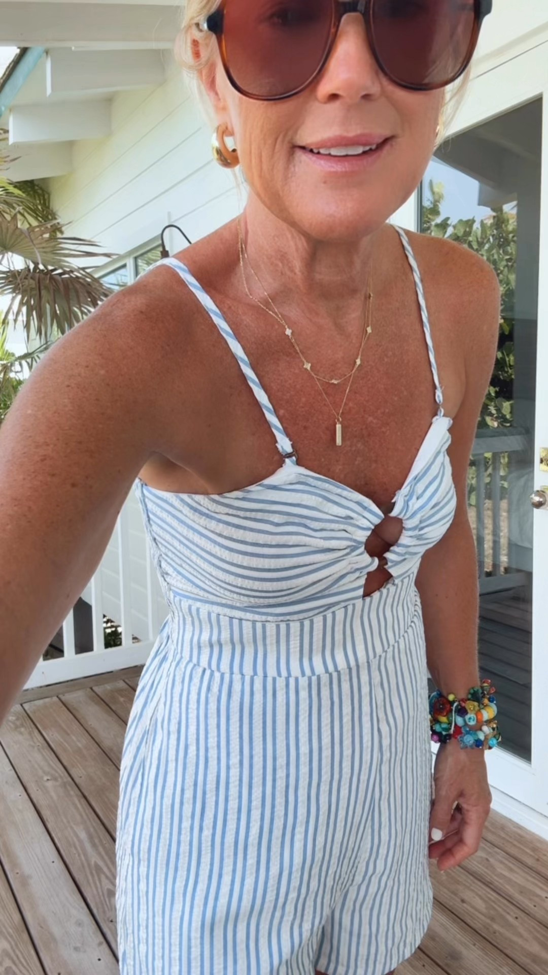 Love this seersucker romper, such a light weight & cute shape. I’m in a small 

#LTKStyleTip #LTKOver40 #LTKFindsUnder50