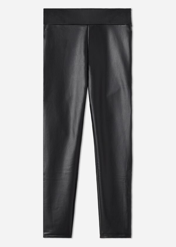 Thermal Leather Effect Leggings - Leggings - Calzedonia | Calzedonia US