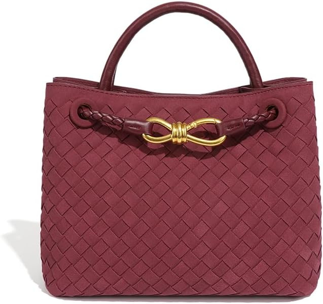 Woven Tote Bag for Women Leather Shoulder Handbag Designer Top Handle Purses | Amazon (US)