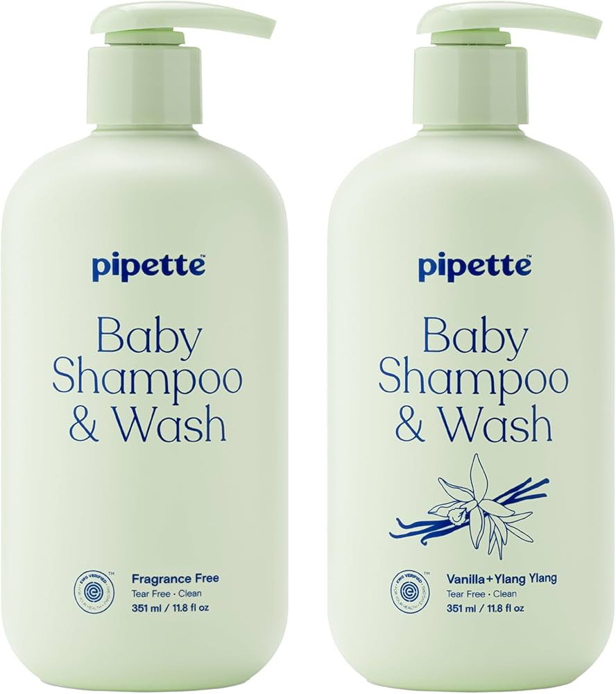 Pipette Baby Shampoo + Wash Discovery Duo, Pack of 2, Includes Fragrance Free and Vanilla + Ylang... | Amazon (US)