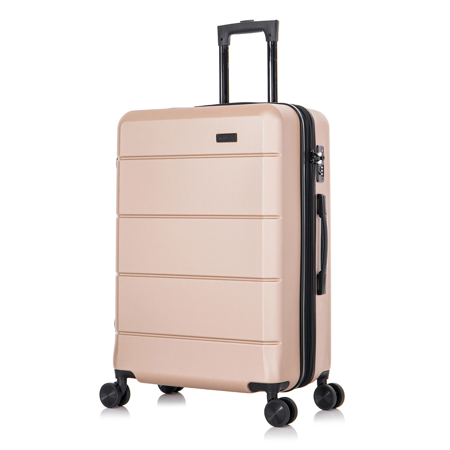 InUSA 17.72 x 11.02 x 27.17 CHAMPAGNE Polycarbonate Hardshell Suitcase in Pink | IUELY00M-CHA | Lowe's