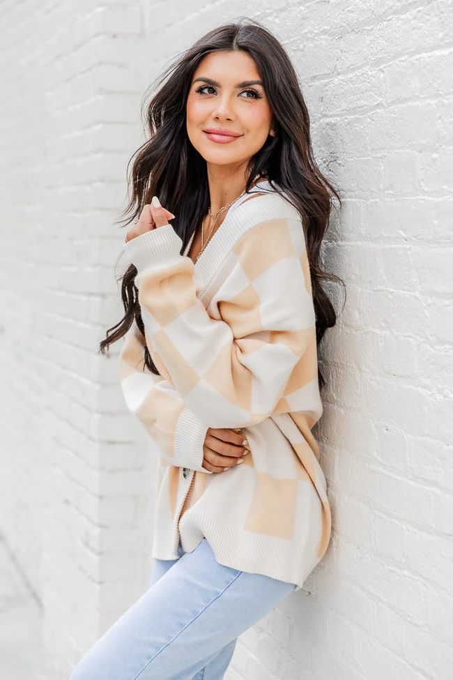 All I Wanted Yellow Checkered Cardigan | Pink Lily