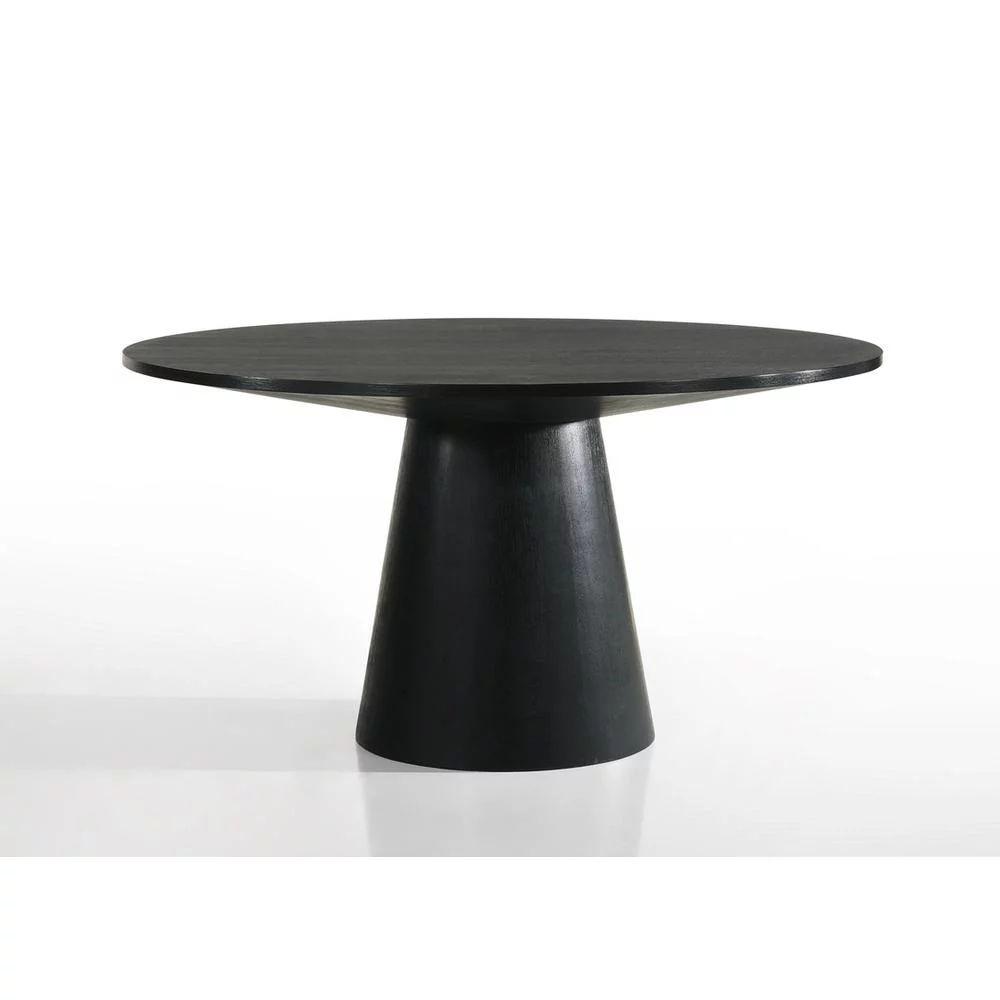 Jasper Ebony Black Wood 47" Wide Contemporary Round Dining Table | Walmart (US)