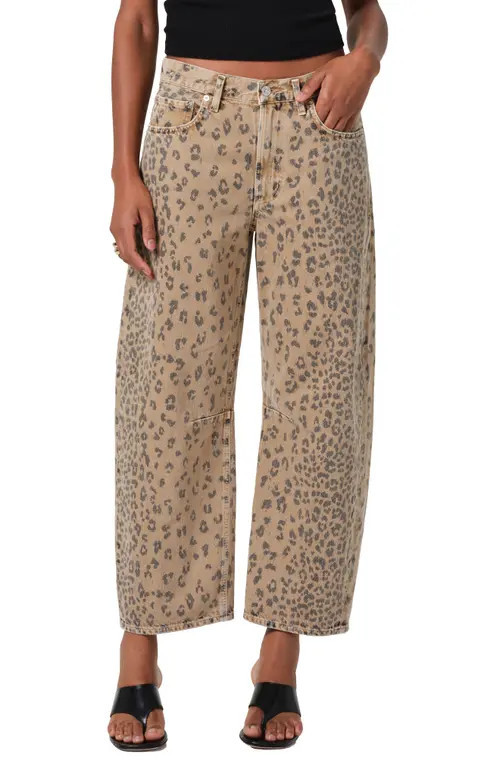 Citizens of Humanity Miro High Waist Barrel Jeans in Nat Cheetah (Cheetah Print) at Nordstrom, Size 27 | Nordstrom