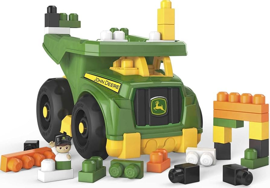 MEGA BLOKS John Deere Toddler Building Blocks Toy Set, Dump Truck with 25 Pieces and Storage, 1 F... | Amazon (US)