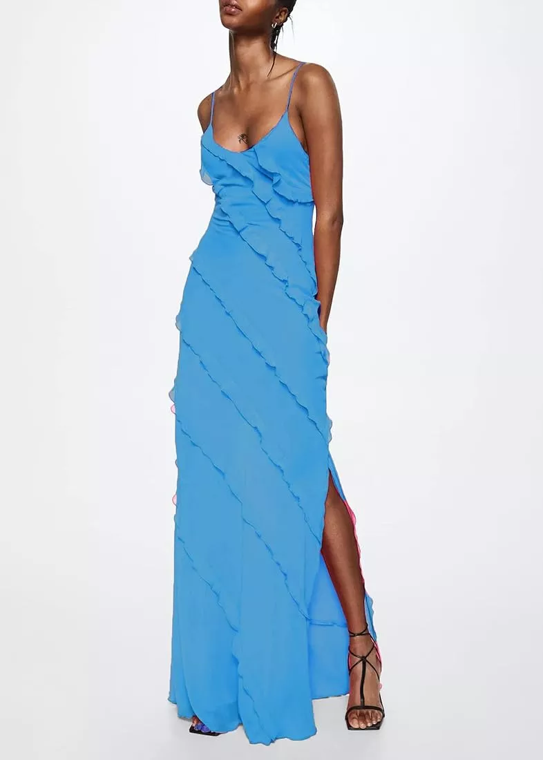 Pixie ruffled mesh maxi dress curated on LTK